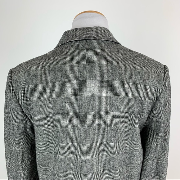 ZARA Black Plaid Double Breasted Blazer Medium - Picture 13 of 16